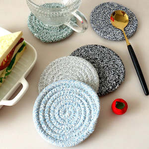 Coaster: DuDo Cotton Woven Coaster/Trivet 11cm - Light Blue