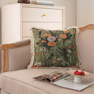 Cushion: Vanassa Vintage Oil Painting Cushion Cover 45x45cm - Dandelion