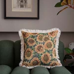 Vanassa Vintage Oil Painting Cushion Cover 45x45cm - Sunflower