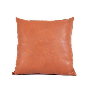 Henrys Faux Leather Cushion with Inner 45*45cm - Orange
