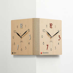 Christmas: Bergen Wooden Minimalist Double-sided Corner Wall Clock 60cm