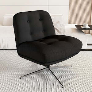 Meloa Modern Tufted Fabric Swivel Lounge Chair - Black