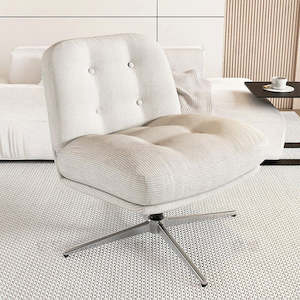 Meloa Modern Tufted Fabric Swivel Lounge Chair - Cream