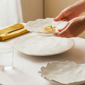 Georgia J: Georgia J Lotus Stone Texture Irregular Large Plate