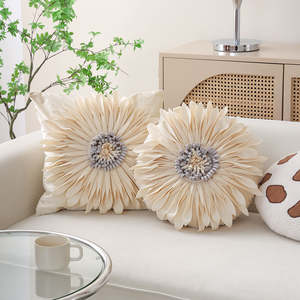 Cushion: Dora Stereo Floral Cushion with Inner 45cm - Round