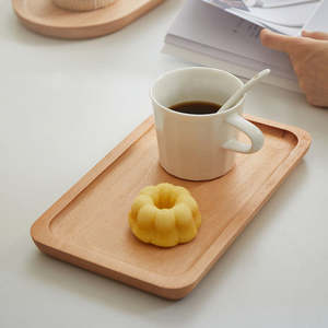 Tray: Belari Solid Beech Wood Rectangle Plate/Tray 25cm