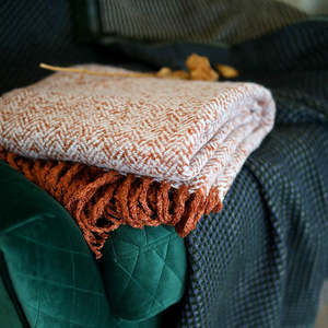 Decoration: Barlow Knitting Thick & Soft Throw Blanket with Tassel 170x130cm - Caramel