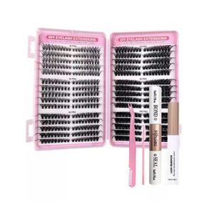 Beauty & Personal Care: 590 Pcs Cluster Lashes Kit Individual Cluster Eyelashes Sets Extensions