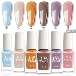 Beauty & Personal Care: 6PCS Glitter Nail Polish Set 6ml Shimmer Nail Art Kit, Coastal Coconut Breeze