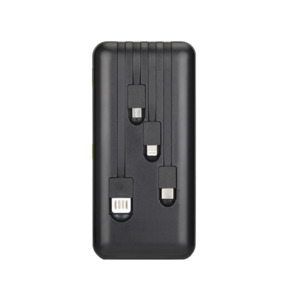 Mobile Phone: aiVR Y112 10000mAh Fast-Fill Power Bank with 4 Self-Contained Cables Support 3A Fast Charging, Black