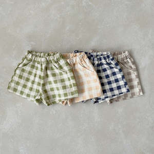 Kids Wear: Boy's Summer Cotton Plaid Shorts