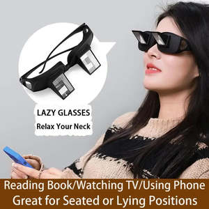 Electronics: Lazy Eyeglasses Lazy Reading Glasses Prismatic Periscope Horizontal Glasses Lying Down Bed Reading Watching HD Readers Glasses