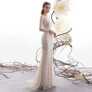 Fab Ur Sophisticated Elegance: Women's Fashion Le-Eva Fishtail Long Sleeve Wedding Dresses