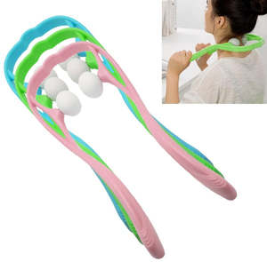 Health: Plastic Pressure Point Therapy Neck Massageador Massagem Relieve Hand Roller Neck Massager For Neck Shoulder Trigger Point