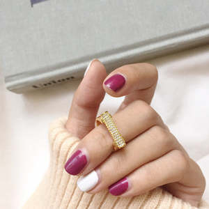 Jewellery: S925 silver Korean Korean Mini gold D type a personality full diamond all-match ring ring opening children