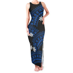 Island Wear: Sleeveless Slit Evening Dresss
