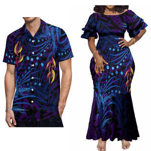 Island Wear: Fishtail Island Dress & Matching Hawaiian Men Shirt