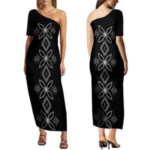 Island Wear: Off Shoulder Print Wrap Style Dress