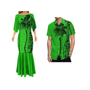 Off Shoulder Mermaid Dress with Matching Shirt for him