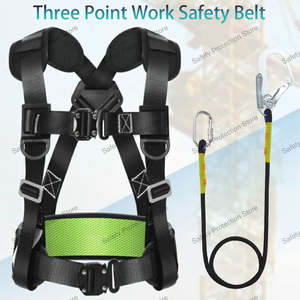 Qs Work Wear: Half Body High Altitude Work Safety Harness Three-point Safety Belt Outdoor Climbing Training Construction Protective Equipment