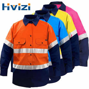 Qs Work Wear: Hi Vis Men Work Shirt 100% Cotton High Visibility Clothing Shirt Construction Safety Clothes for Work High Vis Workwear Two Tone