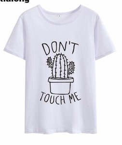 EVA Wear: DON'T TOUGH ME Cactus T Shirt Women Casual Summer Tshirts