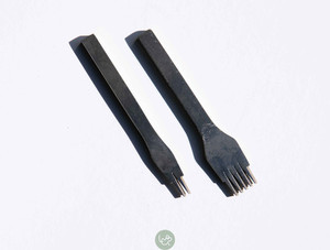 Products: Used Flat French Hole Punch Pricking Iron 2/5 Teeth 3mm Leap Leather Craft