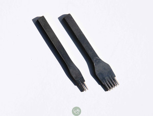 Products: Used Flat French Hole Punch Pricking Iron 2/5 Teeth 3mm Leap Leather Craft