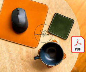 No.507 Mouse Pad/Cup Coaster 2in1 - A4 PDF Pattern Leap Leather Craft