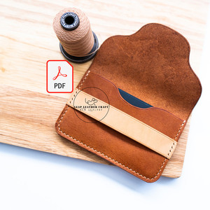 Products: No.418 Folding Card Holder Wallet- A4 PDF Pattern Leap Leather Craft