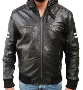 Men's Fashion Leather Jackets Formal Leather Jacket Casual Leather jacket: Hooded Leather Jacket - Leather Direct