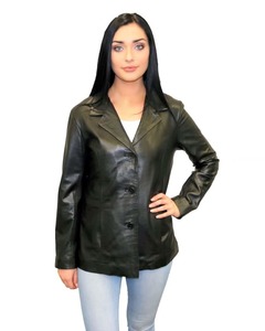 Women'sÂ Button Leather Blazer Jacket - Ladies Leather Blazers NZ