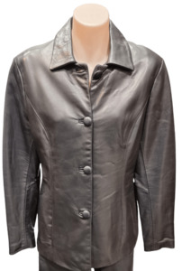 Women's Button Leather Blazers - Genuine Lambskin Leather Blazer NZ