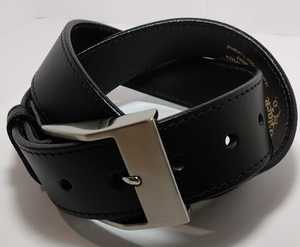 Belts: Domed Jean Leather Belt Black - Leather Direct