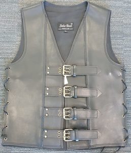 Leather Vests For Men - Motorcycle Leather Vest - Thick Leather Vest: Thick Buffalo Leather Vest - Genuine 4mm Thick Leather Vests