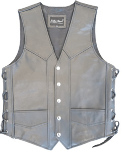 Genuine Leather Vests with Side Laces - Leather Direct Vests