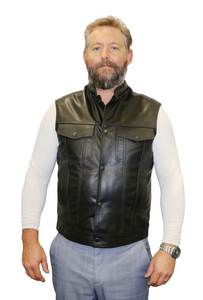 Leather Vests For Men - Motorcycle Leather Vest - Thick Leather Vest: Casual Leather Vests for Men - Genuine Cowhide Leather Vests