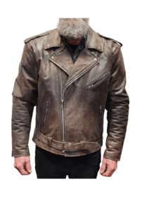 Cracker Brown Brando Motorcycle Leather Jacket – LeatherDirect