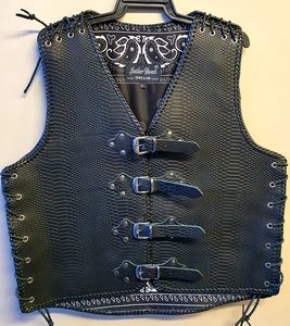 Crocodile Print Black Leather Vest – LeatherDirect