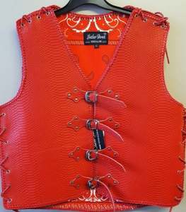 Products: Crocodile Print Red Leather Vest – LeatherDirect