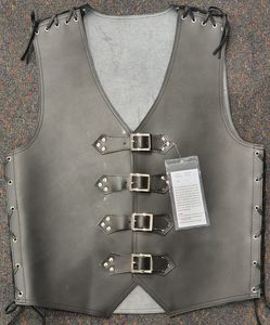 Products: 2mm Truckers Thick Leather Vest Black Stitching – LeatherDirect