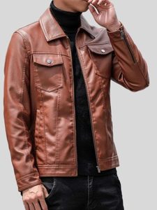 Products: Men’s Shirt Collar Leather Jacket in Tan: Invercargill