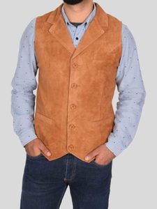Products: Men’s Tan Suede Leather Vest: Wellington