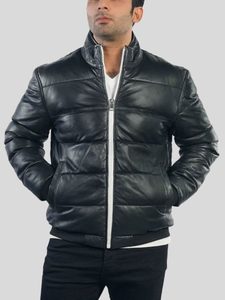 Men’s Classic Puffer Leather Jacket: Mokau