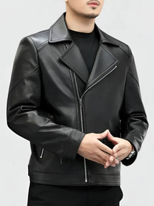 Men’s Black Biker Leather Jacket: Picton