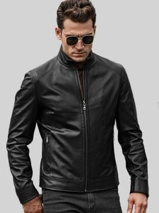 Products: Men’s Café Racer Black Leather Jacket: Linkwater