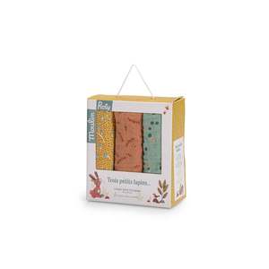 Blankets: Trois Petits Lapins Set of 3 Muslin Wraps