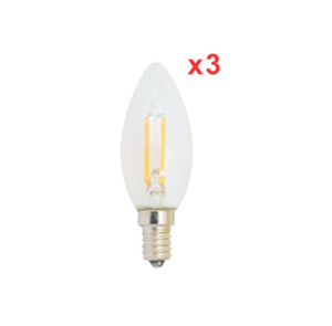 E14 Candle LED Filament Lamp Dimmable x 3