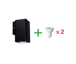 Outdoor LED Light Byron Large Square w/ GU10 Lamp 1-way x 2