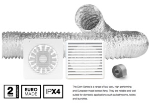 Extractor Fan Kit Ceiling Mounted 125mm Duct Size